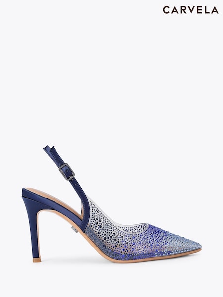 Carvela Blue Positano Vinyl Sling Back Shoes (W86736) | £149