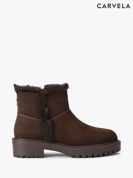 Carvela Cosy Ankle Brown Boots (W86742) | £99