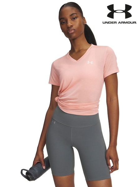 Under Armour Pink Tech V-Neck Twist T-Shirt (W86882) | £27