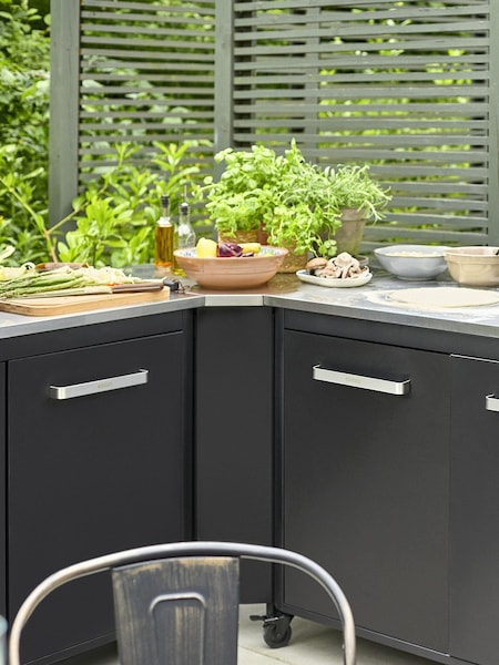 Cozze Black Outdoor Kitchen Corner Unit (W87054) | £170