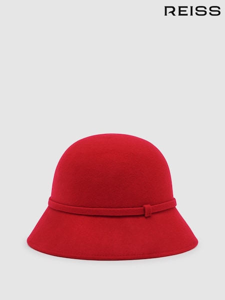 Reiss Red Felicity Felted-Wool Bucket Hat (W87197) | £78