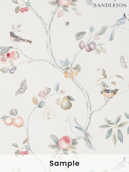 Sanderson Natural Fruit Aviary A4 Wallpaper Sample (W87217) | £1