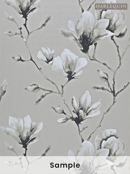 Harlequin Grey Lotus Wide Width Purity Edit A4 Wallpaper Sample (W87239) | £1