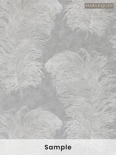 Harlequin Grey Operetta Wide Width Purity Edit A4 Wallpaper Sample (W87245) | £1
