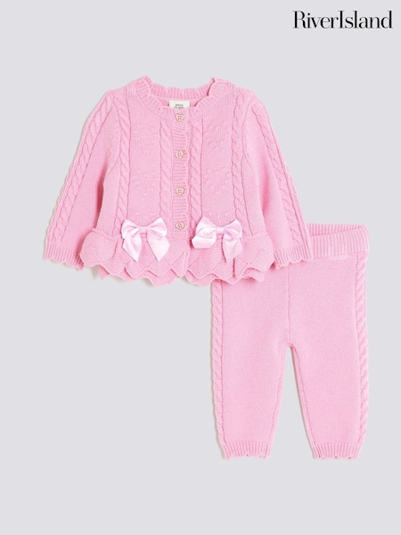 River Island Pink Baby Girls Peplum Cardigan (W87303) | £29