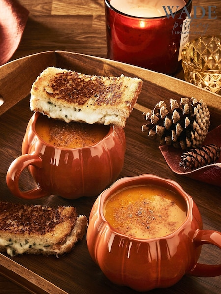 Wade Set of 2 Orange Pumpkin Mugs (W87361) | £17