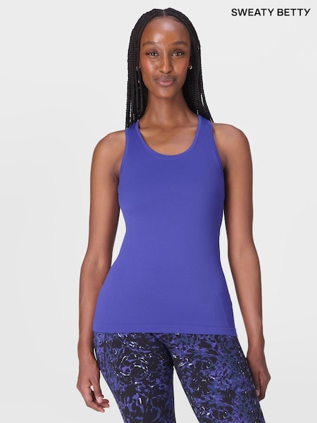 Sweaty Betty Blue Athlete Seamless Workout Tank Top (W87389) | £40