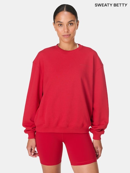 Sweaty Betty Red Green Revive Crew Neck Sweatshirt (W87396) | £70
