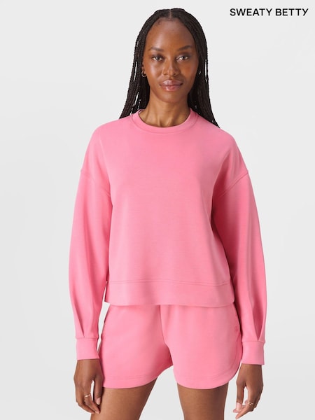 Sweaty Betty Pink Sand Wash CloudWeight Sweatshirt (W87414) | £85