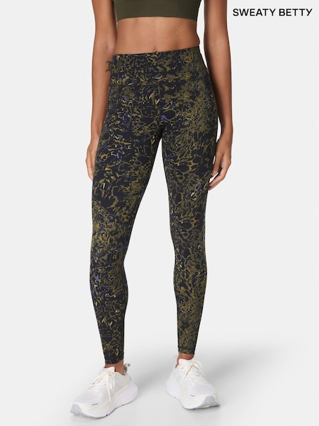 Sweaty Betty Green Full Length Power Embossed Workout Leggings (W87417) | £88