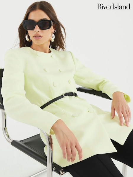 River Island Green Lime 80s Structured Blazer (W87803) | £69