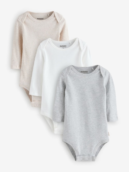 Huggies Baby Long Sleeve Envolope Neck Bodysuits 3 Pack (W87812) | £20