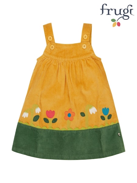 Frugi Yellow Nellie Cord Pinafore Dress (W87847) | £34 - £36