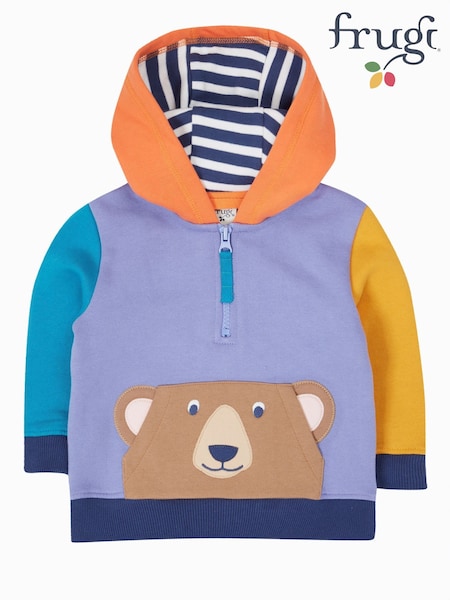 Frugi Blue Hadley Half Zip Hoodie (W87880) | £38 - £40