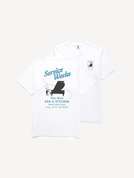Service Works White Bar & Kitchen T-Shirt (W87931) | £35