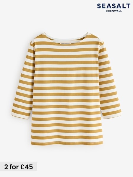 Seasalt Cornwall Yellow Purple Sailor Top (W87992) | £30