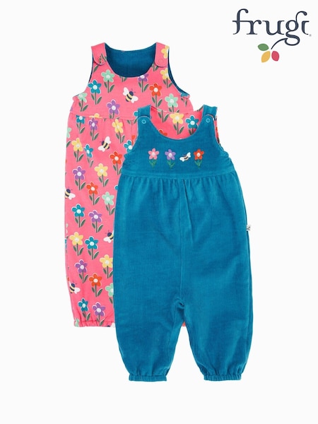 Frugi Blue Helen Reversible Dungarees (W88105) | £40 - £42