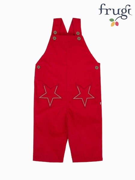 Frugi Red Christmas Cory Cord Dungaree (W88111) | £36 - £38