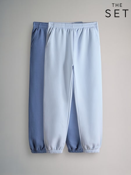 The Set 2 Pack Sweat Cuffed Joggers Blue/Light Blue (W88268) | £0
