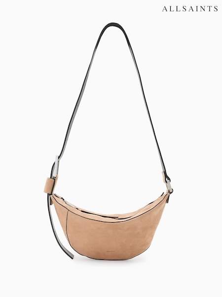 AllSaints Brown Luna Suede Cross-Body Bag (W88338) | £159