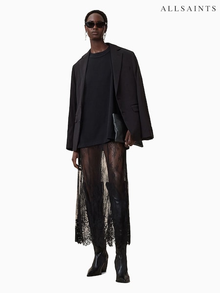 AllSaints Black Arran Lace Skirt (W88342) | £99