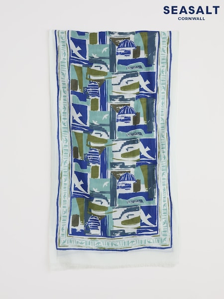 Seasalt Cornwall Green Summer Scarf (W88374) | £30
