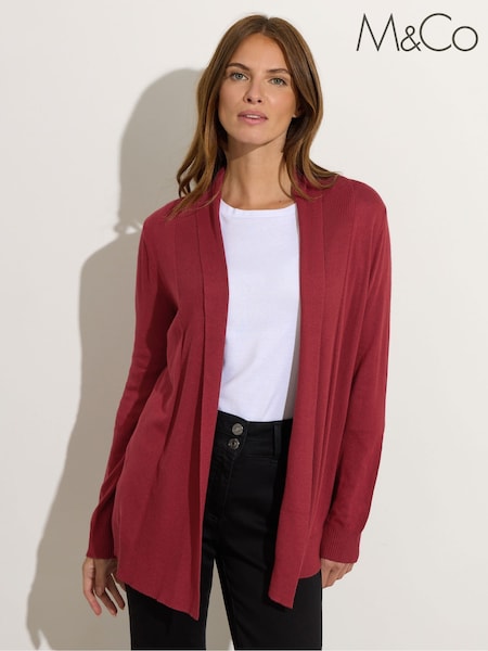 M&Co Red Shawl Collar Cardigan (W88393) | £29