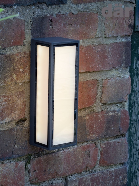 Dar Lighting Matt Grey White Frosted Glass Arham Wall Light (W88399) | £100