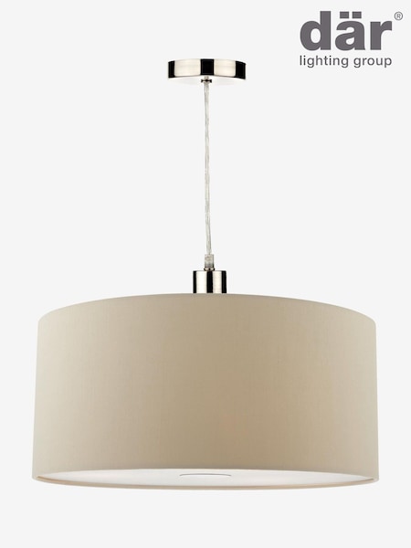 Dar Lighting Taupe Easy Fit Ronda Pendant Light (W88414) | £65