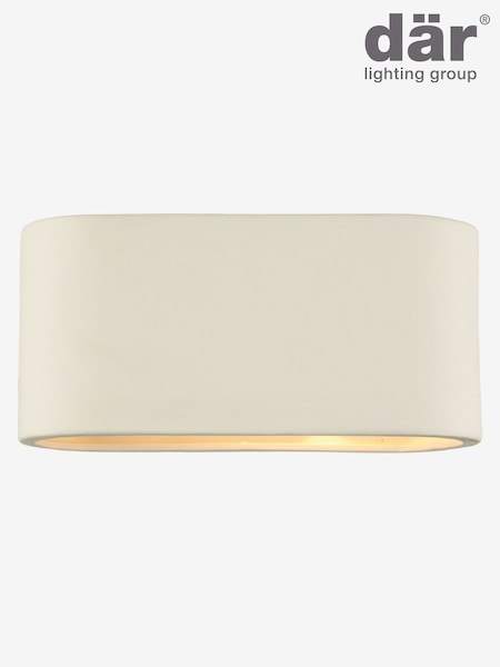 Dar Lighting White Large Axton Wall Light (W88424) | £35