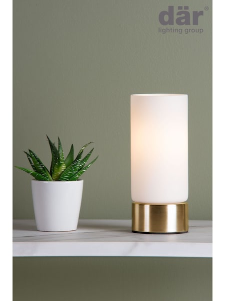 Dar Lighting Polished Gold Opal Glass Jot Touch Table Lamp (W88536) | £30