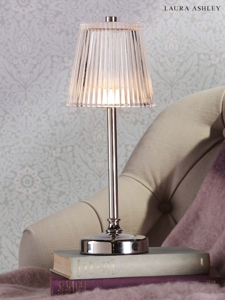 Laura Ashley Chrome Callaghan Rechargeable Table Lamp (W88602) | £65