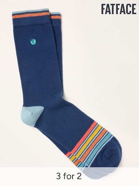 FatFace Navy Toe Stripe Socks (W88754) | £7.50