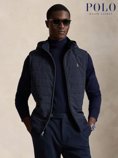 Polo Ralph Lauren Aviator Navy Knit Vest Pullover Gilet (W88829) | £235