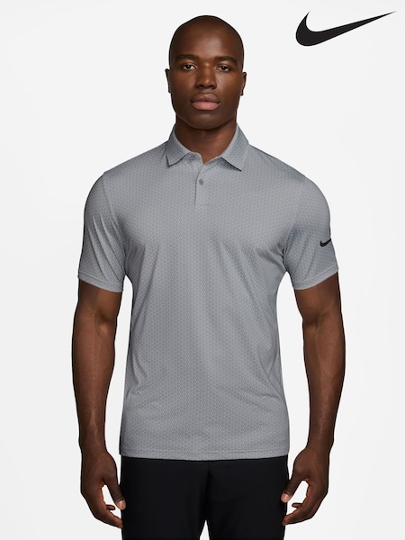 Nike Wolf Grey and Cream Natural Dri-FIT Good Micro Golf Polo Shirt (W88855) | £50