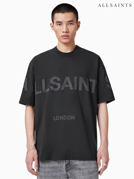 AllSaints Black Biggy Short Sleeve Crew T-Shirt (W89024) | £59