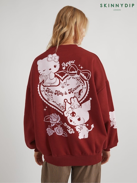 Skinnydip Pink Hello Kitty Kuromi Sweatshirt (W89085) | £38