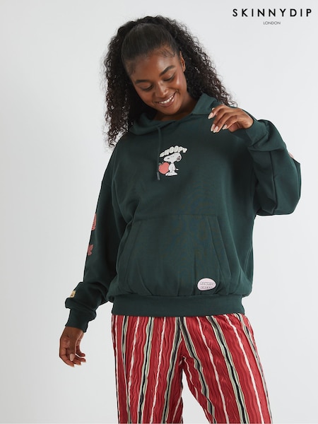 Skinnydip Green Peanuts Snoopy Harvest Hoodie (W89100) | £40