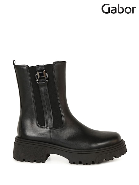 Gabor Minard Leather Black Boots (W89234) | £140