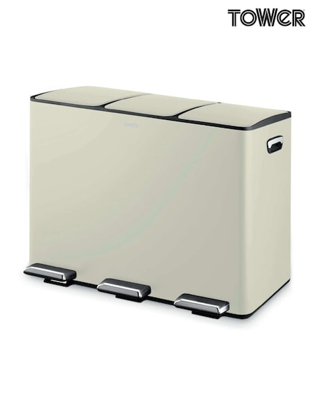 Tower Cream Rectangular Pedal Bin (W89281) | £110
