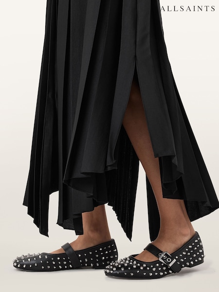 AllSaints Black Holly Stud Shoes (W89336) | £169