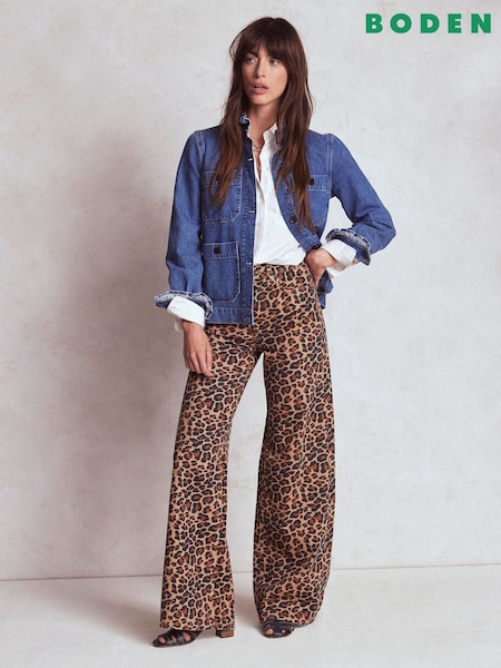 Boden Brown High Rise Wide Leg Jeans (W89424) | £119
