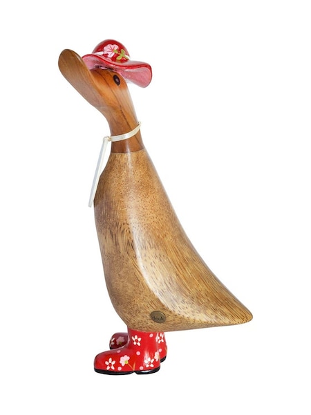 DCUK Red Floral Print Hat and Duckling Boots (W89488) | £30