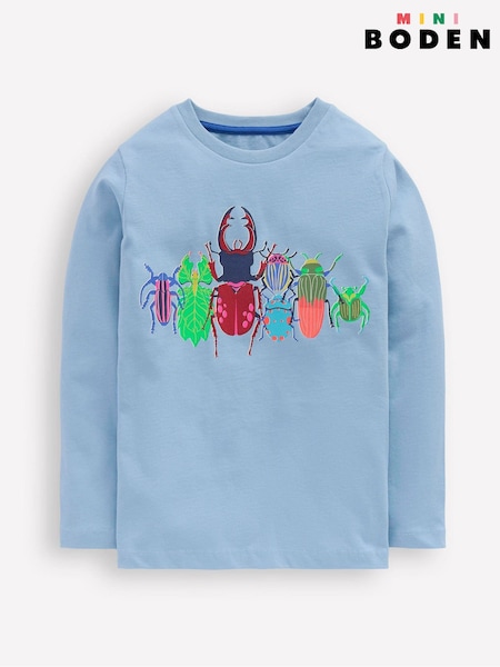 Boden Blue Long Sleeve Riso T-Shirt (W89511) | £17 - £19