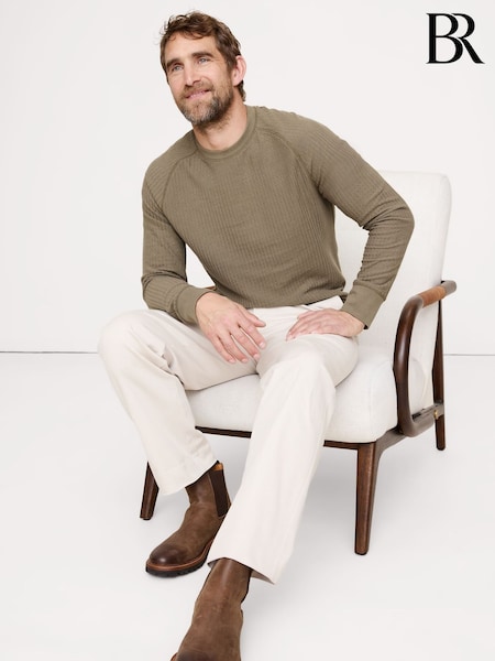 Banana Republic Green Slub Double-Knit Zig-Zag Sweatshirt (W89552) | £40