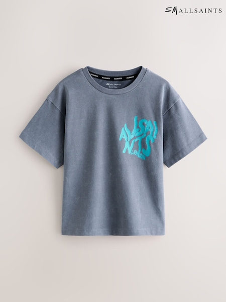 smALLSAINTS Blue Oversized Orlando Logo Crew T-Shirt (W89626) | £20 - £28
