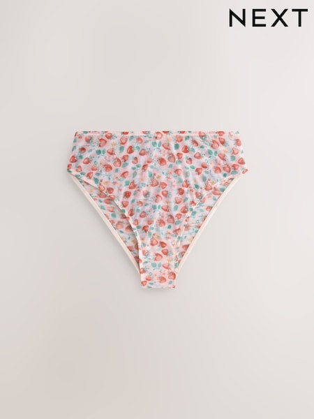 Strawberry Print High Rise High Leg Mesh High Leg Knickers (W89994) | £9