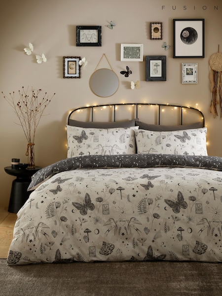 Fusion Grey Celeste Reversible Duvet Cover Set (W90041) | £20 - £40