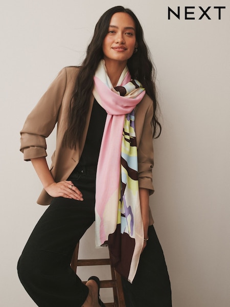 Scenic Pink Lightweight Scarf (W90056) | £14