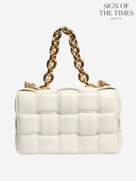 Sign of the Times Padded Cassette Chain White Bag (W90109) | £3,760